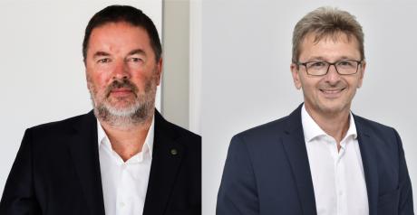Amtsübergabe eingeläutet: Thomas Krones (li.) übergibt an Stefan Jungwirth.
